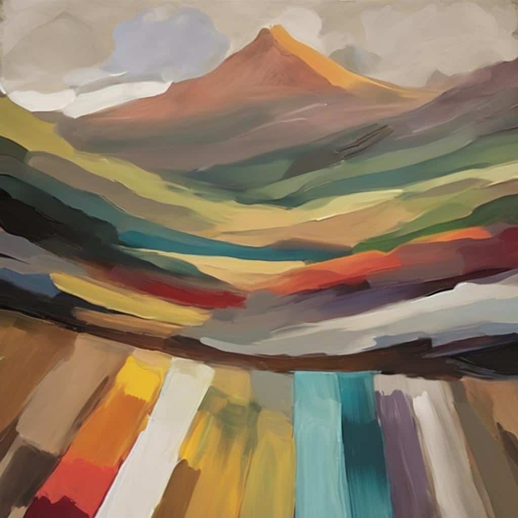 Φωτογραφία σύγχρονης τέχνης με πολύχρωμο αφηρημένο τοπίο, αναδεικνύει την ανάγκη για τέχνη στον σύγχρονο κόσμο.