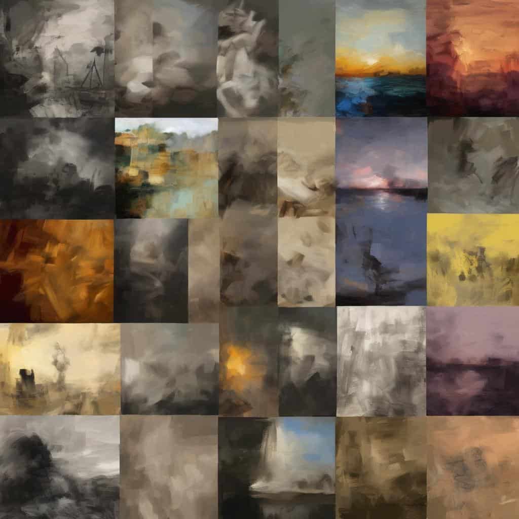 Ανθρώπινη τέχνη στον σύγχρονο κόσμο, ασπρόμαυρα και χρωματικά έργα τέχνης, δημιουργική έκφραση και τέχνη σήμερα.